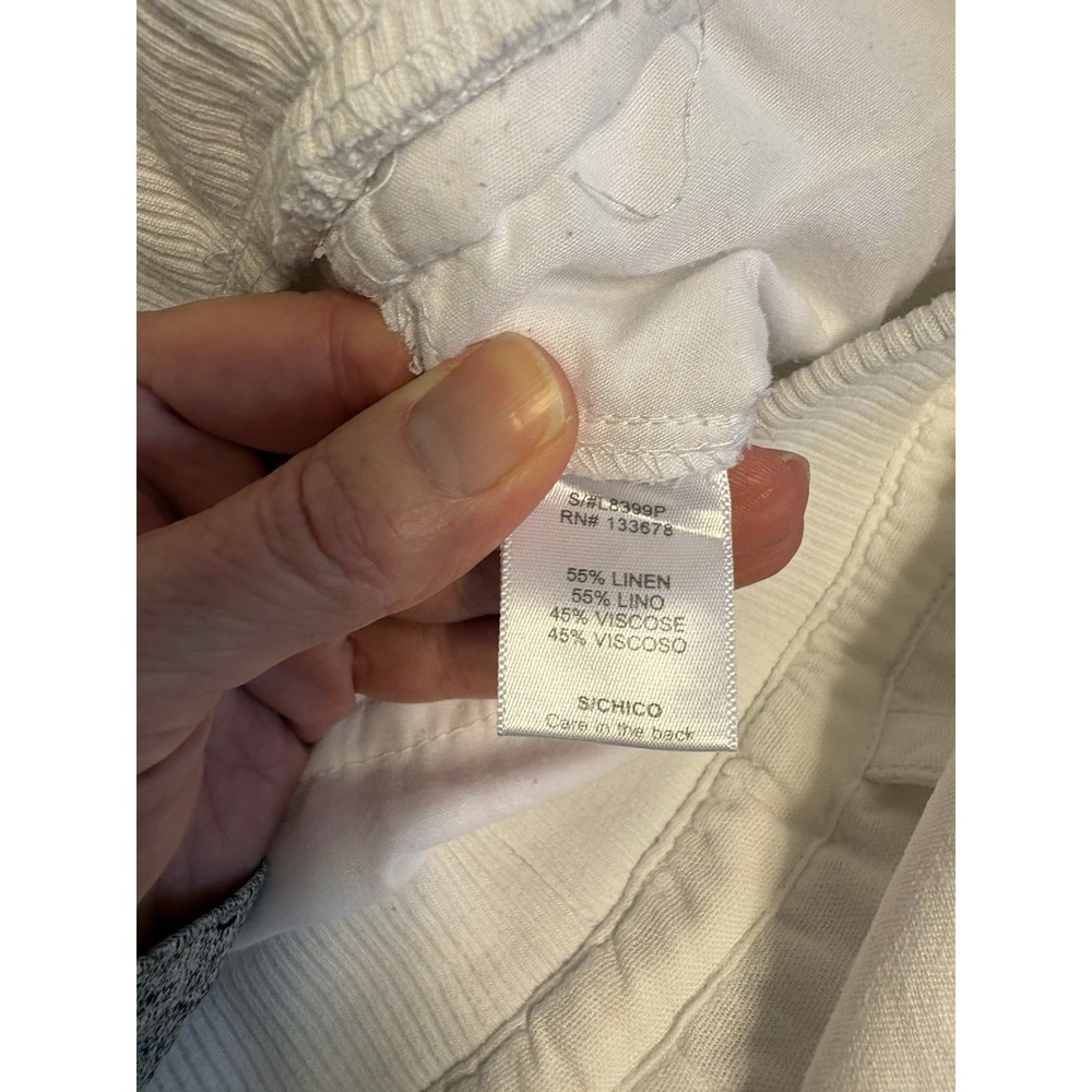 Love Tree White Frayed Hem Linen Blend Pants, Small, Beach Resort - Picture 9 of 10